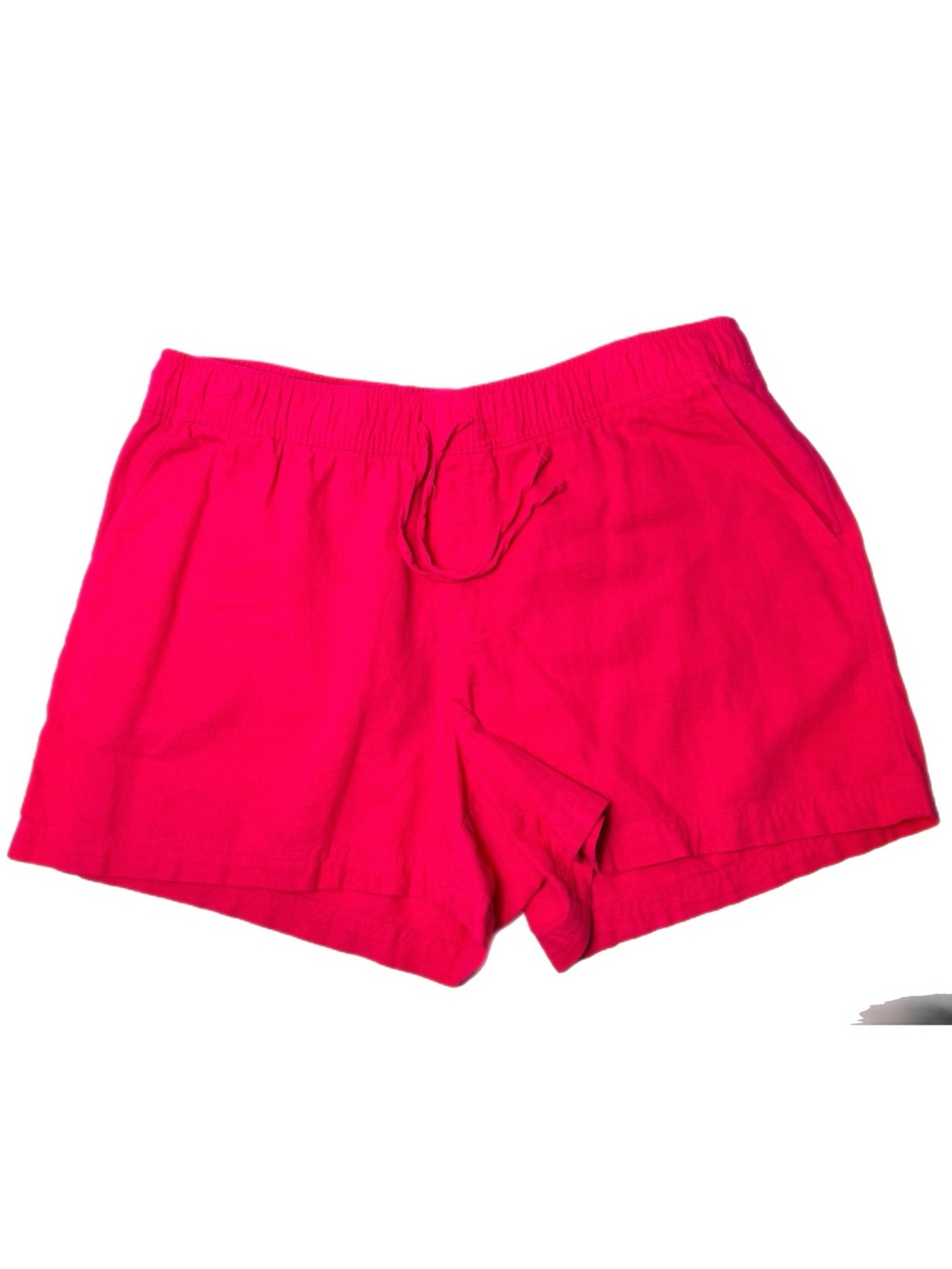 GAP Linen Blend Pull On Shorts XL Hot Pink Drawstring